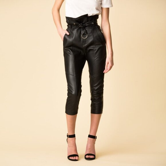 NWT Marissa Webb "Anniston" Leather Pants in Black, size 2 - Picture 11 of 13
